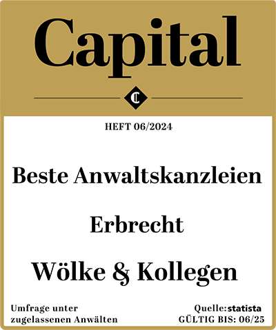 Capital 06/2024 - Beste Anwaltskanzleien Erbrecht Wölke & Kollegen Weilheim, Schongau und Garmisch